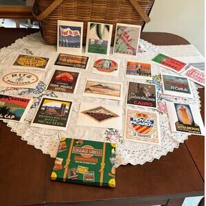Retro Luggage Labels Travel Stickers Of Famous Grand Hotels From Around World